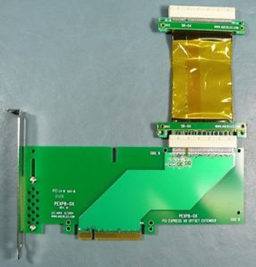 PEXP8-OX offset PCI EXPRESS x8 extender card with PE-FLEX8 flexible extender
