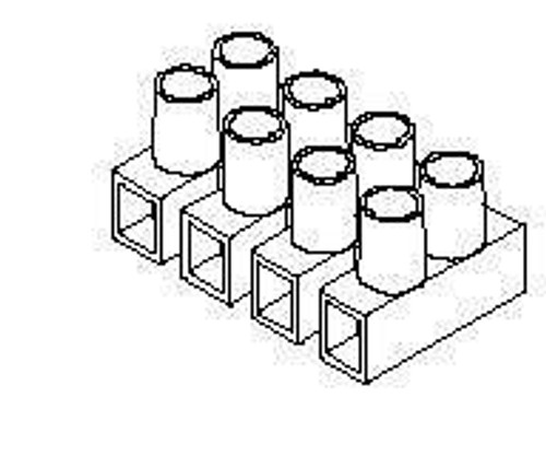 Barrier Terminal Blocks 8MM HIGH PROFILE W/WIRE PROTECT 3 ASY (100 pieces)