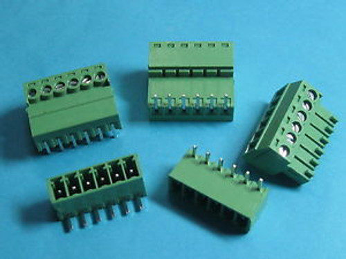 200 pcs Pitch 3.5mm Angle 6way/pin Screw Terminal Block Connector Pluggable Type