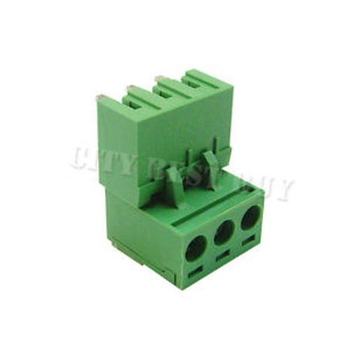 200 pcs 5.08mm Pitch 300V 16A 3P Poles PCB Screw Terminal Block Connector Green