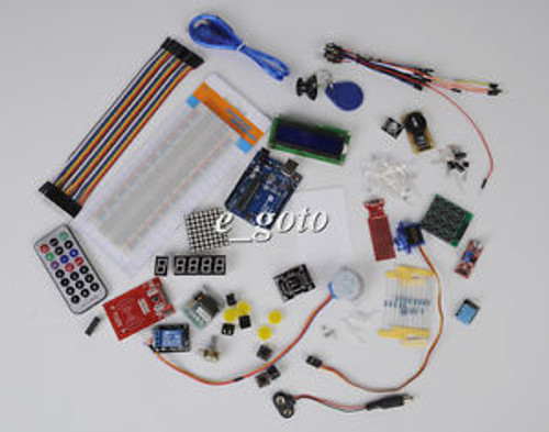 Funduino UNO R3 + MB-102 breadboard + 1602 LCD + DHT11 Starter Kit for Arduino