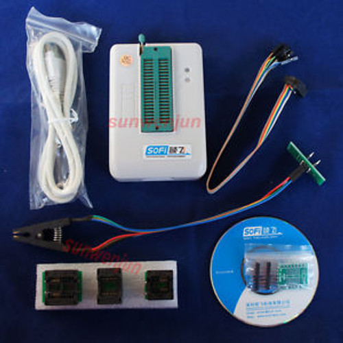 USB BIOS Universal SP8-A Programmer Full Pack FLASH/EEPROM/SPI with test clip