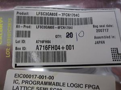 Lattice Programmable Logic FPGA SC80 BGA1704-7 SPEEDLFSC3GA80E-7FCN1704C Qty 10