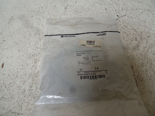 ALLEN BRADLEY 872C-D3NP12-E2 SER. D PROXIMITY SENSOR FACTORY PACKAGE
