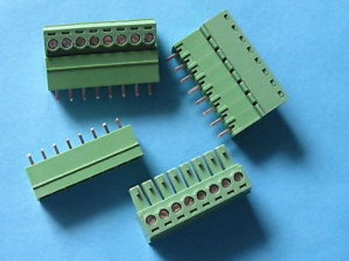 200 pcs 3.81mm 8 way/pin Screw Terminal Block Connector Green Pluggable Type