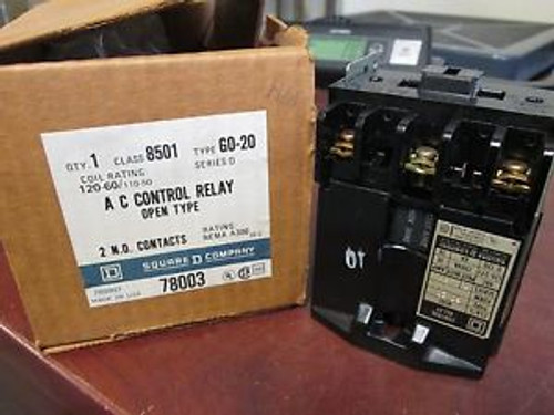 Square D AC Control Relay 8501 G0-20 120V Coil New Surplus