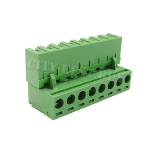 100 pcs 5.08mm Pitch 300V 16A 8P Poles PCB Screw Terminal Block Connector Green