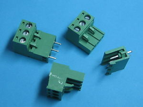 600 x Pitch 5.08mm 3way/pin Screw Terminal Block Connector Green Pluggable Type