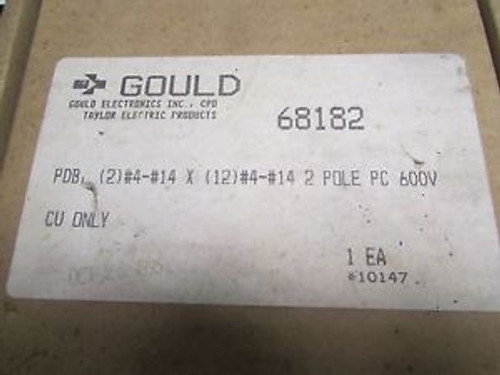 GOULD FERRAZ SHAWMUT Copper Distribution Block 68182 2 pole 600V