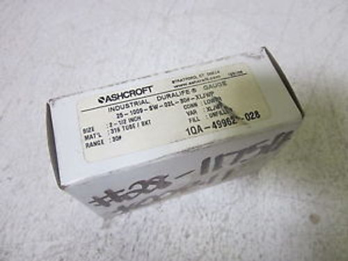 ASHCROFT 25-1009-SW-02L-30 GAUGE 0-30 PSI NEW IN A BOX
