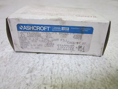 ASHCROFT 25-1009SWL-02L 0-400PSI GAUGE NEW IN A BOX