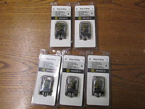 NEW NOS LOT OF 5 Square D KP12V120 Class 8501 Type K1 Plug In Relay 120V 50/60Hz