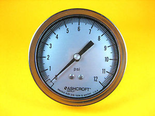 Ashcroft - 35-1009-SW-02B-12# -  3-1/2 Duralife Pressure Gauge  0-12 PSI