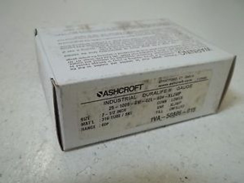 ASHCROFT 25-1009-SW-02L-60#-XLJWP INDUSTRIAL DURALIFE GAUGE NEW IN A BOX