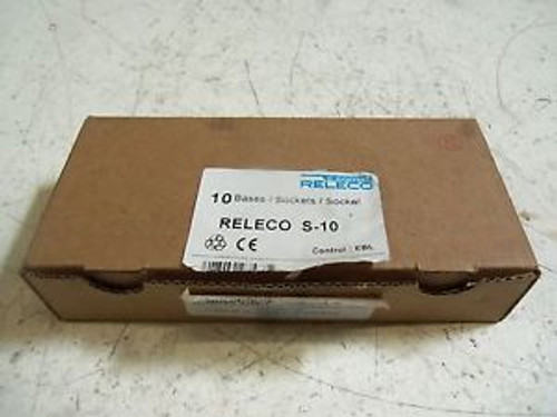 LOT OF 10 RELECO S-10 RELAY SOCKET NEW IN BOX