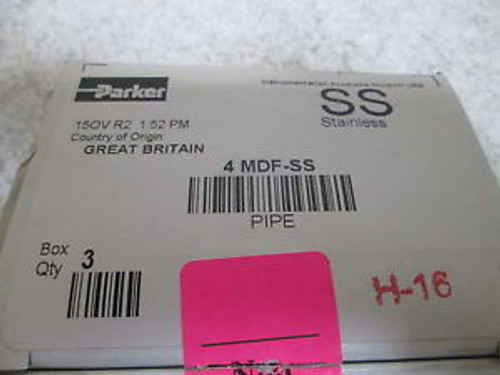 LOT OF 3 PARKER 4MDF-SS PIPE FITTING NEW IN A BOX