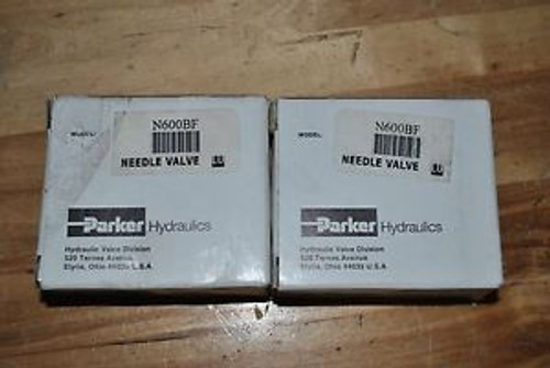 LOT OF 2 PARKER HYDRAULIC CONTROL NEEDLE VALVE N600BF New