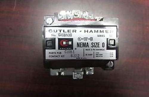 Cutler Hammer C10BN30A Contactor Size 0 3 Pole 120V Coil