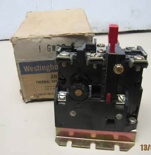 WESTINGHOUSE AN12A ADJUSTABLE 85-115 RESET THERMAL OVERLOAD RELAY 2 POLE SIZE 1