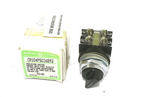 NEW GENERAL ELECTRIC CR104PSG36B92 SELECTOR SWITCH