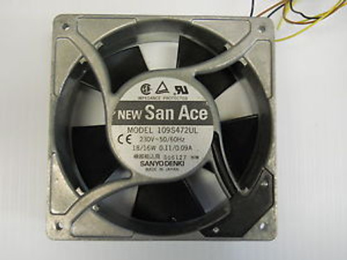 SANYO DENKI 109S472UL MUFFIN FAN SAN ACE 230V 18W NNB