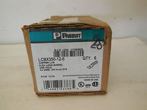 6 NEW PANDUIT LCBX350-12-6 COMPRESSION LUGS LCBX350126