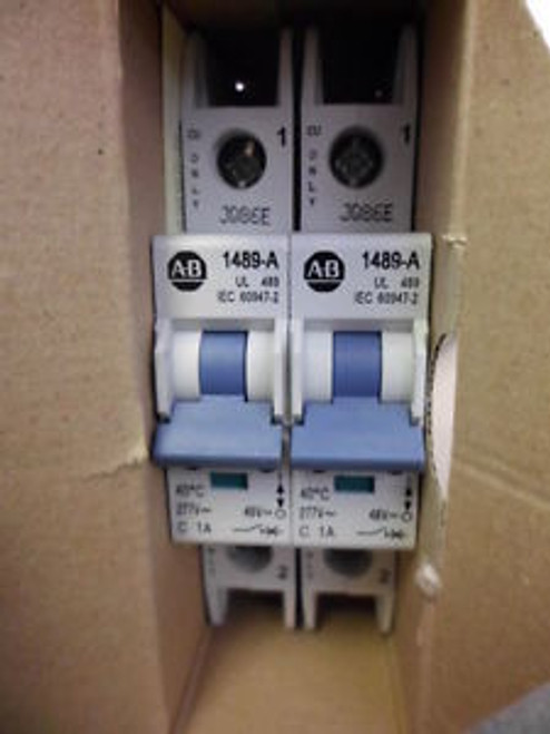 New 2 PCS ALLEN BRADLEY AB UL 489 Circuit Breaker 1 Pole 1 A C 1489 A1C010 SER A