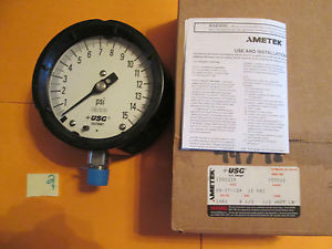 NEW IN BOX AMETEK USG 1981 PROCESS GUAGE 150022X 15 PSI 4 1/2 1/2 ANPT (215)