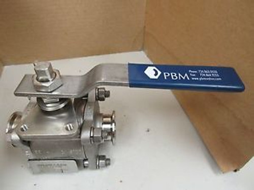 PBM 1-1/2 STAINLESS S/S 316 TRI-CLAMP BALL VALVE 900 PSIG CWP