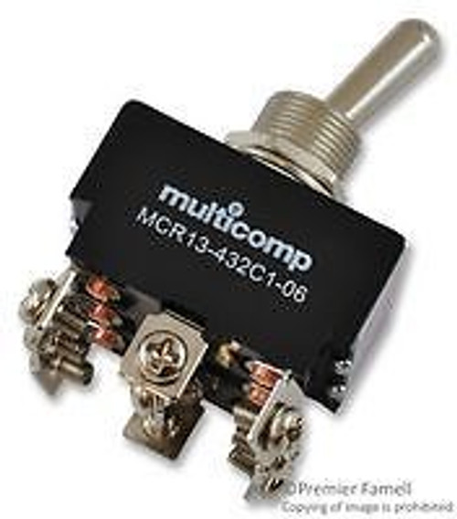 MULTICOMP MCR13-432C1-06 SWITCH, TOGGLE, 3PDT, 18A, 125VAC (50 pieces)