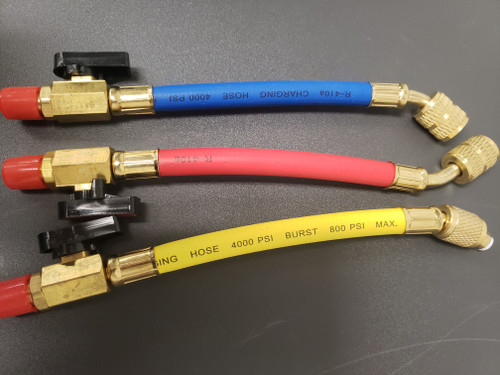3Pc Ball Valves R410A Set For Charging Refrigeration Hose Air Condition HVAC 4000 PSI