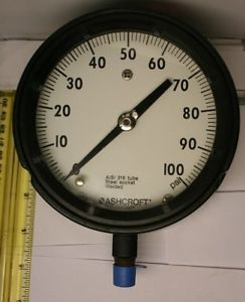 Ashcroft Test Gauge 0-100 PSI Duragauge AISI 316 Tube & Socket