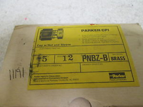 LOT OF 5 PARKER PNBZ-B CPI FITTING NEW IN A BOX