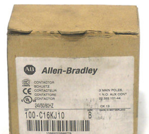 NEW ALLEN BRADLEY 100-C16KJ10 SER. B CONTACTOR 100C16KJ10