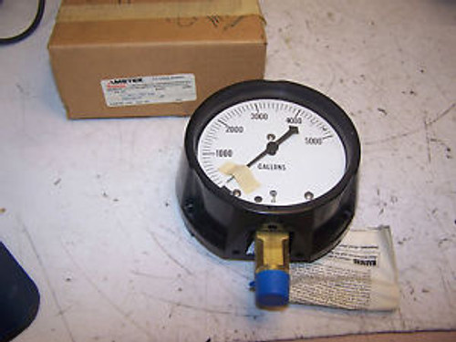 NEW AMETEK 4.5 DIAMETER FACE 0 - 5000 GALLON H20 GAUGE 1/2 NPT STEM