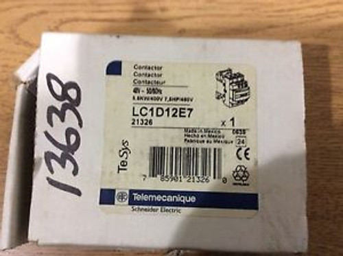 TELEMECANIQUE CONTACTOR #LC1D12E7 5.5kw/400v 7.5hp/460v New