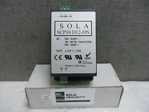 SOLA SW POWER SUPPLY SCP30 D12-DN NEW SCP30D12DN