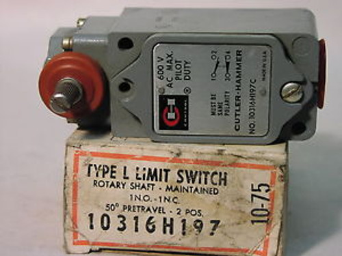 CUTLER HAMMER 10316H197 LIMIT SWITCH ROTARY NIB