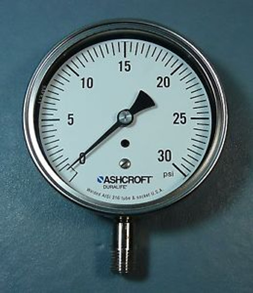 Ashcroft 35-1009-SW-02L-30#-XC4SG Duralife pressure gauge 3.5 inch face ss
