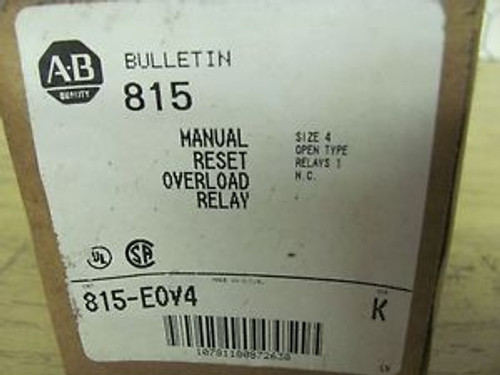 Allen Bradley 815-E0V4 Manual Reset Overload Relay