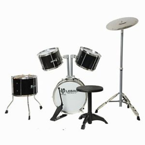 9pcs the Type 9010 Metal Jazz Drum Set Black for Beginners