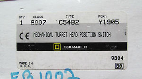 New in the Box Square D Limit Switch 9007C54B2Y1905