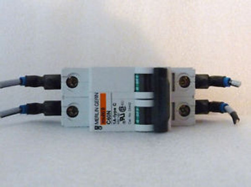 NEW MERLIN GERIN 24442 C60N 1A TYPE C CIRCUIT BREAKER 2 POLE 1 AMP 480VAC