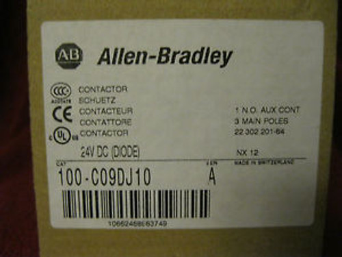 ALLEN BRADLEY 100-C09DJ10/A CONTACTOR 100C09DJ10