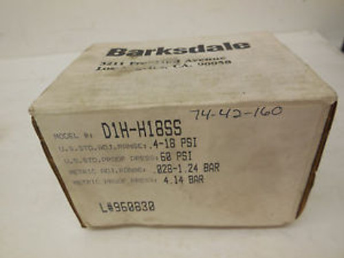 NEW BARKSDALE D1H-H18SS  PRESSURE  SWITCH D1HH18SS