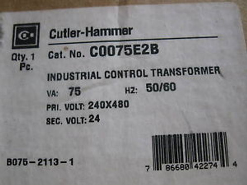 Eaton Cutler Hammer C0075E2B  Control Transformer NEW