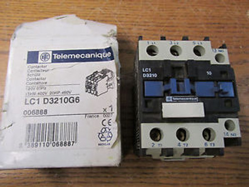 NEW NOS Telemecanique LC1-D3210G6 Contactor 120V 60Hz 15kW-400V 20HP-460V