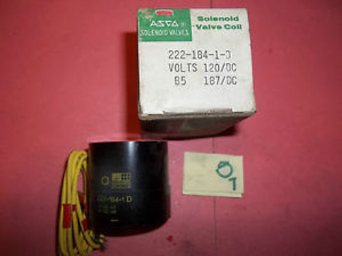 NEW IN BOX ASCO RED HAT SOLENOID VALVE COIL 222-184-1-D 120VOLTS 187DC (133-2)