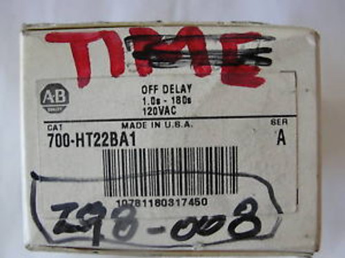 NEW ALLEN BRADLEY 700-HT22BA1 TIME DELAY RELAY 120VAC