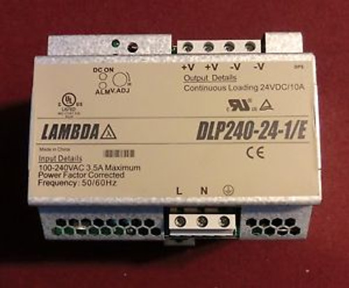 NEW LAMBDA DLP240-24-1/E POWER SUPPLY 100-240VAC 3.5A MAX. DLP240241E